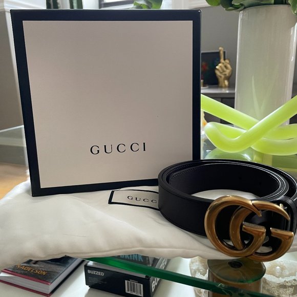 Gucci Dark Brown Leather Belt w double 'G' Buckle - Picture 4 of 4